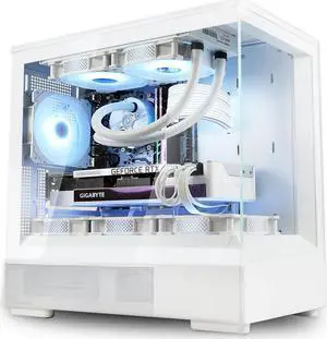 Zalman P10 Micro-ATX mATX Gaming PC Case, 120mm ARGB 4-pin PWM Fan Pre-Installed, Panoramic View, Frameless Tempered Glass Front & Side Panel with Type-C & USB 3.0, White
