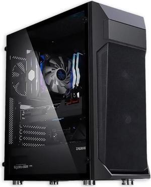 Zalman Z1 Plus Mid-Tower Desktop ATX PC Case, 3 x 120mm Fans Pre-Installed, 5.25" ODD Support, Mesh Front Panel, Tempered Glass Side Panel