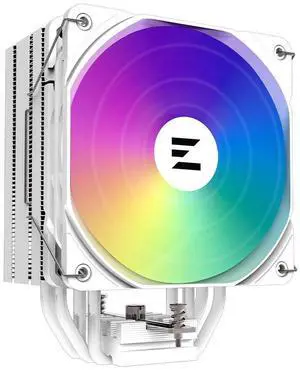 Zalman CNPS9X Performa Plus ARGB CPU Cooler, 180W TDP, AMD AM5/AM4, Intel LGA 1851/1700/1200/1151/2011/X99/X79, 4 DTH Heat Pipes, 120mm PWM Performance Fan, White