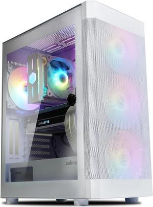 Zalman i4 TG Airflow ATX Mid-Tower Gaming PC Case, 4 x 140mm RGB Fans Preinstalled, Tempered Glass Side Panel, 360mm Radiator Support, White (Certified Refurbished)