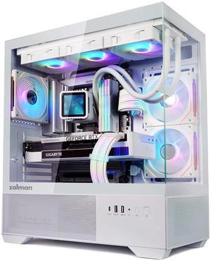 Zalman CHRONIX ATX PC Case, 3 x 120mm Infinity Mirror ARGB Fans (Non-PWM), 360mm Radiator Support, Type-C 3.2 & USB 3.0, Panoramic Mid-Tower Gaming Case, White