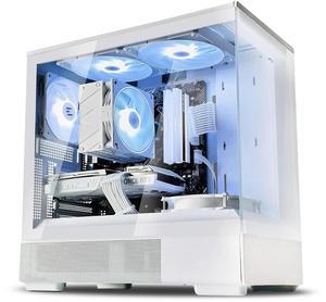 Zalman P10 Mini Tower Micro-ATX mATX Gaming PC Case, 120mm ARGB 4-pin PWM Fan Pre-Installed, Panoramic Tempered Glass Front & Side Panel, Type-C & USB 3.0, White