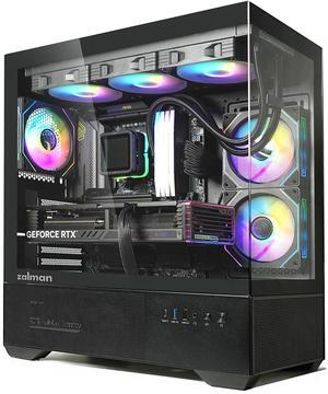 Zalman CHRONIX ATX PC Case, 3 x 120mm Infinity Mirror ARGB Fans (Non-PWM), 360mm Radiator Support, Type-C 3.2 & USB 3.0, Panoramic Mid-Tower Gaming Case, Black