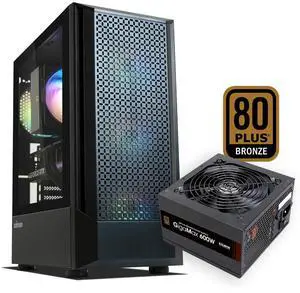 PC Builder Bundle - Zalman PC Case with PSU Combo - Fit ATX Mid-Tower PC Case, Black 4 x 120mm ARGB fan, with 80 Plus Bronze 600W Power Supply