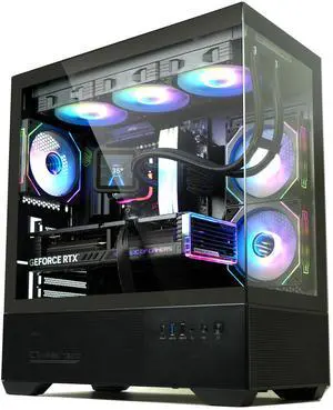 Zalman CHRONIX Mid Tower ATX Gaming PC Case with 3 x 120mm Prism ARGB Fans Preinstalled, 360mm Radiator Support, Type-C 3.2 Ready, Supports 50 Series Graphics Cards, Black