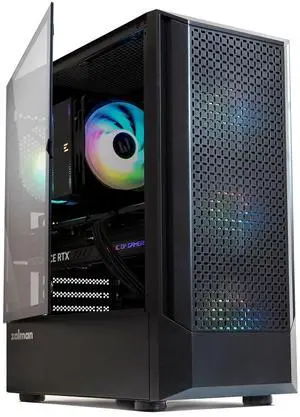 Zalman FIT Mid-Tower ATX RGB Gaming PC Case - 4 x 120mm ARGB Fans Pre-Installed, Tempered Glass Side Panel, USB 3.0, Fits up to 6 x 120mm Fans, 325mm GPU, 360mm Radiator, Black