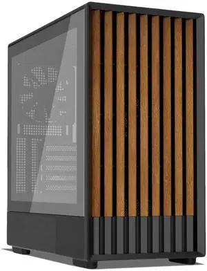 Zalman P10 NAMU mATX Mini Tower PC Case - 3 x 120mm Fans Preinstalled, Genuine Walnut Wood Front Panel, Tempered Glass Side Panel, Type-C, Cable Management System, M-ATX / ITX Computer Case, Black