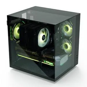 Zalman ZQBE ATX Mid Tower PC Case - 3 x 120mm PWM ARGB Fans, Multi-Port PWM Hub/ARGB Controller Included, Full-View Panoramic Tempered Glass Panels, Type-C 3.2 Ready, Fits GPUs up to 330mm, Black