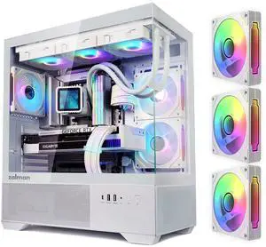 Zalman CHRONIX ATX Mid-Tower PC Case, 3 x PWM ARGB Fans Preinstalled, USB Type-C 3.2, PWM / ARGB Hub Included, Supports 360mm Radiator, Up to 410mm GPU, White Zalman CHRONIX ATX Mid-Tower PC Case, 3 x PWM ARGB Fans Preinstalled, USB Type-C 3.2, PWM / ARGB Hub Included, Supports 360mm Radiator, Up to 410mm GPU, White