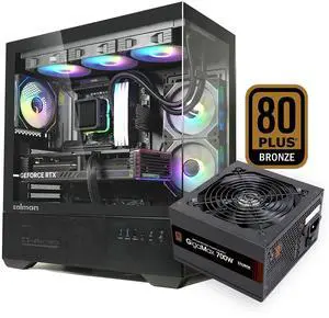 PC Builder Bundle - Zalman PC Case with PSU Combo - Chronix ATX Gaming PC Case, Black - 3 x 120mm ARGB Fans with 80 Plus Bronze 700W Power Supply