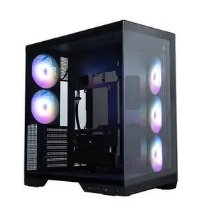 Zalman D50 ATX Mid-Tower Gaming PC Case, 1 x 360mm ARGB Fan, 2 x 120mm ARGB Rear Fans Pre-Installed, Dual Chamber Full View Panoramic Tempered Glass, USB Type-C, 360mm Radiator Support, Black Zalman D50 ATX Mid-Tower Gaming PC Case, 1 x 360mm ARGB Fan, 2 x 120mm ARGB Rear Fans Pre-Installed, Dual Chamber Full View Panoramic Tempered Glass, USB Type-C, 360mm Radiator Support, Black