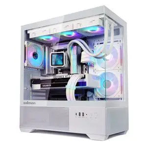 Zalman CHRONIX ATX Mid-Tower PC Case, 3 x PWM ARGB Fans with 6-Channel ARGB PWM Hub, USB Type-C, Supports 360mm Radiator, Up to 410mm GPU, White Zalman CHRONIX ATX Mid-Tower PC Case, 3 x PWM ARGB Fans with 6-Channel ARGB PWM Hub, USB Type-C, Supports 360mm Radiator, Up to 410mm GPU, White