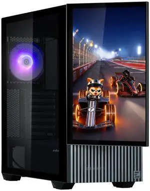 Zalman Z10 DS ATX Mid-Tower Premium Desktop PC Case, Built-in 15.6" Full HD Display Screen for Stats, Media, or a 2nd Monitor, 3x 120mm Fans, Supports 360mm Radiator, 395mm GPU, and Vertical GPU Mount Zalman Z10 DS ATX Mid-Tower Premium Desktop PC Case, Built-in 15.6" Full HD Display Screen for Stats, Media, or a 2nd Monitor, 3x 120mm Fans, Supports 360mm Radiator, 395mm GPU, and Vertical GPU Mount