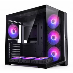 Zalman D40 ATX Gaming PC Mid-Tower Computer Case, 7x 120mm ARGB Fans Pre-Installed, Panoramic View Tempered Glass Panels, 360mm AIO Radiator & 410mm GPU Support, High Airflow Dual Chamber, Black Zalman D40 ATX Gaming PC Mid-Tower Computer Case, 7x 120mm ARGB Fans Pre-Installed, Panoramic View Tempered Glass Panels, 360mm AIO Radiator & 410mm GPU Support, High Airflow Dual Chamber, Black