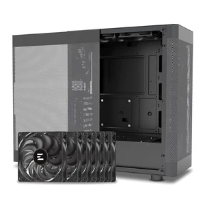 Zalman i4 ATX Mid-Tower Desktop PC Case, 6x 120mm Fans Preinstalled, High Airflow Full Mesh Panels, Vertical GPU Mount & Anti-Sag Holder Included, 360mm Radiator Support, Black Zalman i4 ATX Mid-Tower Desktop PC Case, 6x 120mm Fans Preinstalled, High Airflow Full Mesh Panels, Vertical GPU Mount & Anti-Sag Holder Included, 360mm Radiator Support, Black