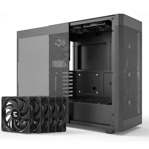 Zalman i4 ATX Mid-Tower Desktop PC Case, 6x 120mm Fans Preinstalled, High Airflow Full Mesh Panels, Vertical GPU Mount & Anti-Sag Holder Included, 360mm Radiator Support, Black Zalman i4 ATX Mid-Tower Desktop PC Case, 6x 120mm Fans Preinstalled, High Airflow Full Mesh Panels, Vertical GPU Mount & Anti-Sag Holder Included, 360mm Radiator Support, Black