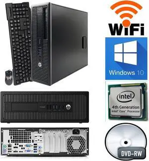 HP Desktop Computer ProDesk 600 G1 Intel Core i5 4th Gen 4570 (3.20 GHz) 8 GB DDR3 500 GB DVD/RW HDD Intel HD Graphics 4600 Windows 10 Home