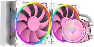 PINKFLOW 240 ID-COOLING PINK FLOW 240 CPU Water Cooler 5V Addressable RGB AIO Cooler 240mm CPU Liquid Cooler 2X120mm RGB Fan, Intel 115X/2066, AMD TR4/AM4 (Remote Controller is Included)