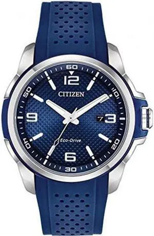 Men's Citizen Drive Eco-Drive Blue Slicone 45mm Watch AW1158-05L