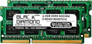 8GB Kit(2x4GB) DDR3 1600 (PC3-12800) SODIMM Memory 204-pin (2Rx8)