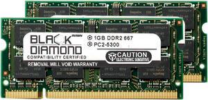 2GB 2X1GB Memory RAM for HP Pavilion Notebooks Notebook dv1618TN DDR2 SO-DIMM 200pin PC2-5300 667MHz Black Diamond Memory Module Upgrade