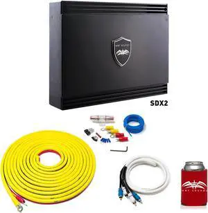 Wet Sounds Sinister SDX2 2-Channel Amplifier & Stinger 7-Meter 4-Gauge Amplifier Wiring Kit w/ RCAs