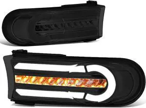 DNA Motoring BL-LB-FJC07-SM-CL1 For 2007 to 2014 Toyota FJ Cruiser Pair LED DRL+Sequential Turn Signal Front Bumper Light Corner Lamps Smoked/Clear 08 09 10 11 12 13