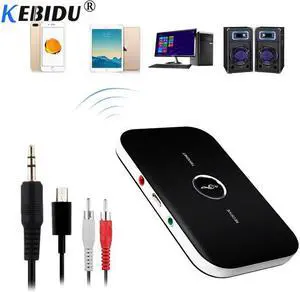 kebidu Bluetooth V4.0 B6 Wireless Adapter HIFI Audio Bluetooth Receiver and Transmitter A2DP With 3.5MM Audio For TV PC Headset
