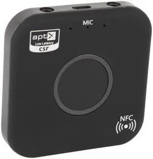 Wireless Bluetooth Transmitter and Receiver Adapter 4.2 Audio APT-X NFC CVC6.0 Built-in Microphone AUX Out for Phones iPad PC TV