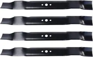 4 USA Mower Blades AYP485BP Mulching Blade Fits AYP® 141443 141443P 406713X431 Length 21-3/4 in. Width 2-1/4 in. Thickness 0.150 in. Center Hole 5/8 in. Side Hole 3/8 in. 22 in. Deck