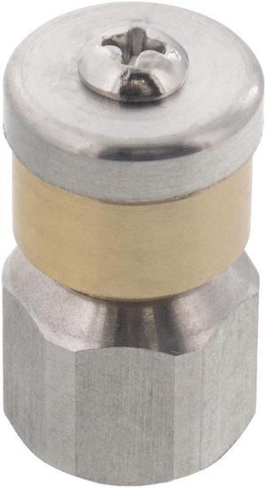 Erie Tools Rotating 1/4" Drain Cleaning Nozzle 7.5 Orifice 4000 PSI Stainless Steel for Sewer Pipe Water Jetter
