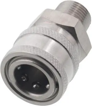 25 pack of Erie Tools 3/8in. MPT Male Stainless Steel Socket Quick Connect Coupler 4000 PSI 10 GPM for Pressure Washer Nozzle Gun Hose Wand