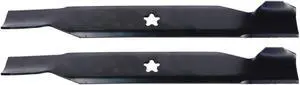 USA Mower Blades (2) AYP498BP High Lift Blade Fits AYP® Craftsman® 127843 134149 127843 138498 532127843 Length 21 in. Width 2 1/4 in. Thickness .150 in. Center Hole 5 PT ST 42 in. Deck