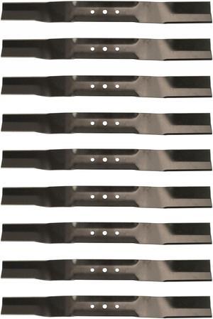 USA Mower Blades (9) TB22BP Medium Lift for Toro 104869703 108976402P Length 21-11/16 in. Width 2-1/4 in. Thickness .150 in. Center Hole 7/16 in. 22 in. Deck