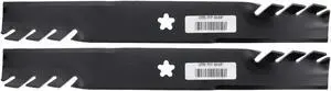 2 USA Mower Blades AYP844BP High-Lift Toothed Lawn Mower Blades Fits AYP 138407 138497 138970 139774 193957 Length 19-5/16 in. Width 2-1/2 in. Thickness .187 in. Center Hole 5 Point Star 38 in. Deck