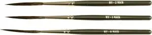 Set of 3 Sizes 0 - 2 Wizard Vortex Scroll Pinstriper Blue Squirrel Grey Handle Brush