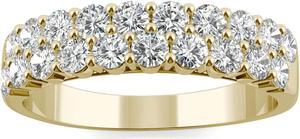 14K Yellow Gold Moissanite by Charles & Colvard 2.4mm Round Band-size 6, 1.00cttw DEW