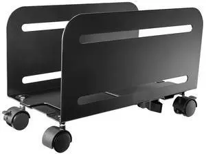 Monoprice Steel Computer Case CPU Tower Mobile Stand - Black Powder-Coated Steel Construction - Workstream Collection