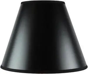 6x12x9.5 Bold Black Parchment Lampshade with True Gold Lining Hard Back Empire