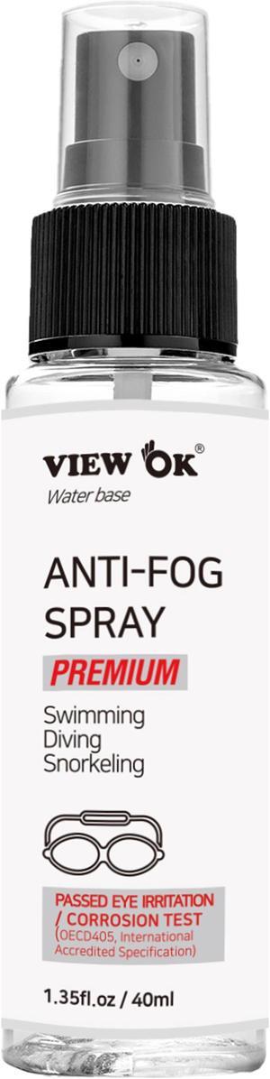 VIEW OK Premium Anti-Fog Spray for Swimming Goggle, Diving Masks and Snorkeling Masks; Lasting at least one day, No eye irritation, Odorless (1.35 Fl. Oz)