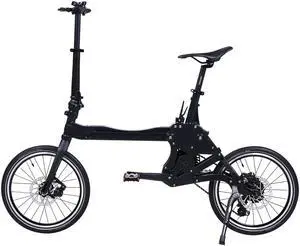 POP-CYCLE user-customizable electric bicycle featuring a slide-type folding system for enhanced portability and convenience (Black)