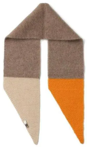 ERKHES CASHMERE 100% MUFFLER POINT Golden