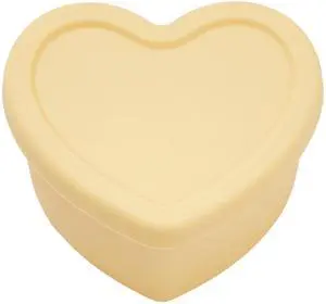 LOVEAT Heart Bowl 8.5 fl oz (250ml)  Patented Leak-Proof Baby Food Storage Container, Microwave Freezer and Oven Safe, BPA-Free for Weaning and Toddler Feeding (Butter Yellow)