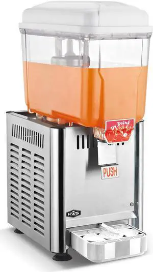 KWS Commercial Stainless Steel Hot and Cold Drink Dispensers Professional Beverage Dispensers 1 Tanks 3 Gallon
