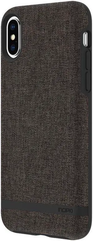 Incipio Carnaby Stylish Slim Protective Case for iPhone XS (5.8") & iPhone X with Soft Premium Fabric and Anti-Slip Grip - Gray