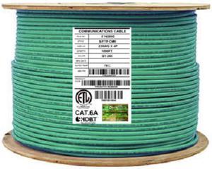 Monoprice Cat6A 1000ft Blue CMR Bulk Cable, Solid, UTP, 23AWG, 650MHz, 10G,  Pure Bare Copper, Spool in Box, Flame-Retardant, Bulk Ethernet Cable 