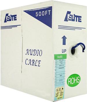 Elite Audio Cable, 500ft, 16AWG, 4 Conductor, 100% Bare Copper, PVC Jacket, UL Certified, Bulk Cable, White