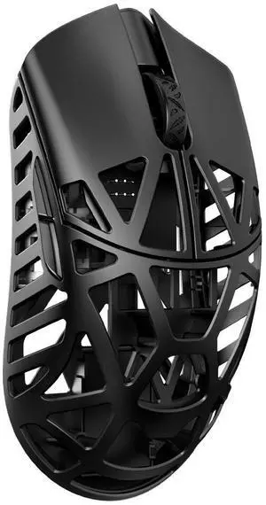 MK x WLMOUSE Beast X Max Wireless 8K Mouse Black Side Slits Omron Optical