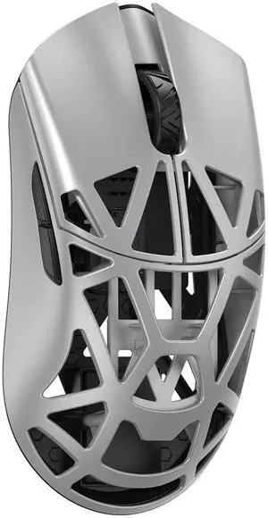 MK x WLMOUSE Beast X Pro Wireless 8K Mouse Silver Solid Sides Omron Optical