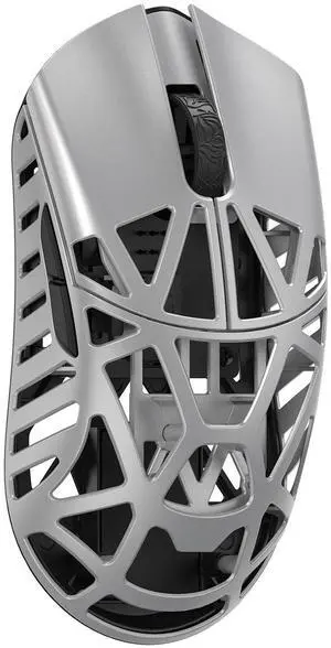 MK x WLMOUSE Beast X Pro Wireless 8K Mouse Silver Side Slits Omron Optical